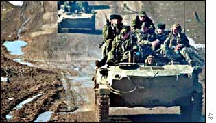 Russian military convoy in Chechnya