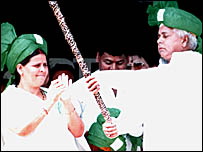 لالو پرساد اور ان کی بیوی اور ربڑی دیوی